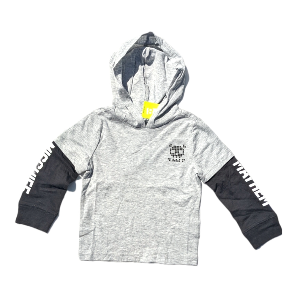 Crazy 8 Boys 2T Grey/Black "Mischief/Mayhem" Graphic Long sleeve T-shirt
